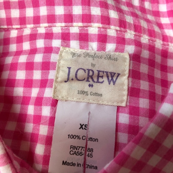 J.Crew The Perfect Shirt Pink Gingham Button Down - Picture 4 of 6